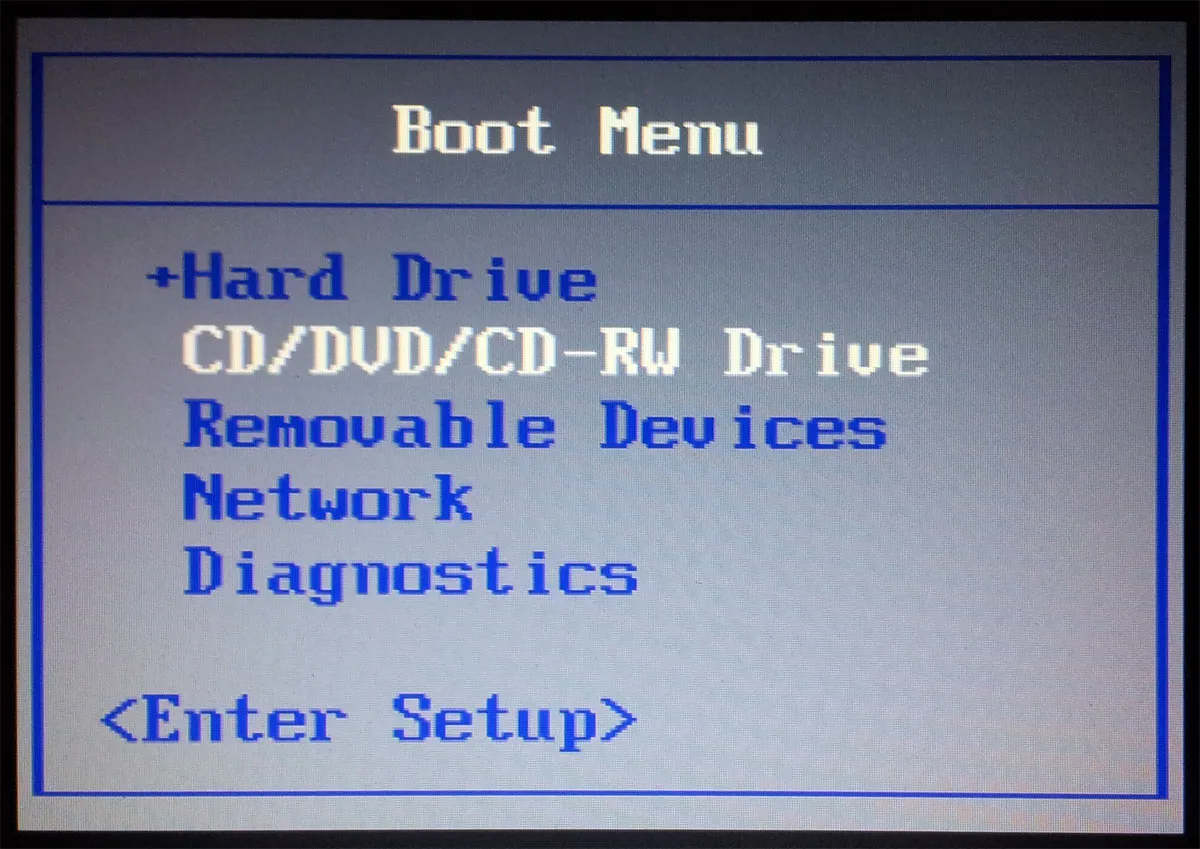 Boot device menu